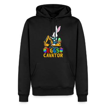 Lustiger Ostern Spruch Osterhase Baggerfahrer - Männer Premium Bio Hoodie - Schwarz - Vorne - Nico (187cm)
