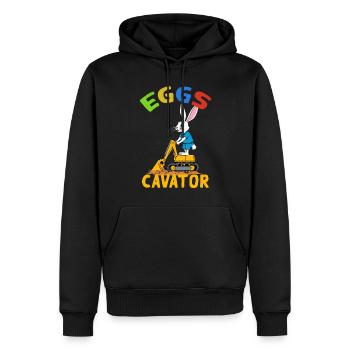 Lustiger Ostern Spruch Osterhase Baggerfahrer - Männer Premium Bio Hoodie - Schwarz - Vorne - Nico (187cm)