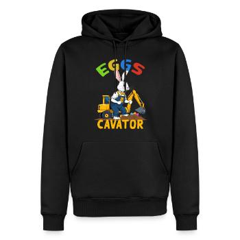 Lustiger Ostern Spruch Osterhase Baggerfahrer - Männer Premium Bio Hoodie - Schwarz - Vorne - Nico (187cm)
