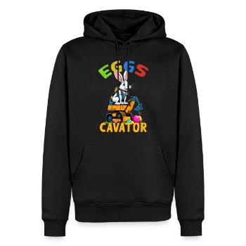 Lustiger Ostern Spruch Osterhase Baggerfahrer - Männer Premium Bio Hoodie - Schwarz - Vorne - Nico (187cm)
