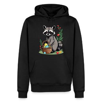 Drôle De Costume De Raton Laveur Oeufs De Pâques Mignons - Sweat à capuche Premium bio Homme - noir - Devant - Nico (187cm)