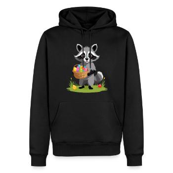 Lustiges Waschbär Osterhasen Niedliches Design - Männer Premium Bio Hoodie - Schwarz - Vorne - Nico (187cm)