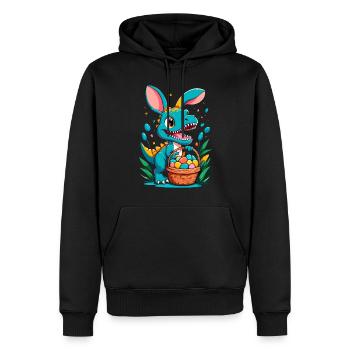 Iconic Easter Dinosaur Dinosaur Easter Bunny - Men’s Premium Organic Hoodie - black - Front - Nico (187cm)