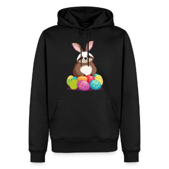 Lustiges Faultier Osterhase Ikonisches Ostern - Männer Premium Bio Hoodie - Schwarz - Vorne - Nico (187cm)