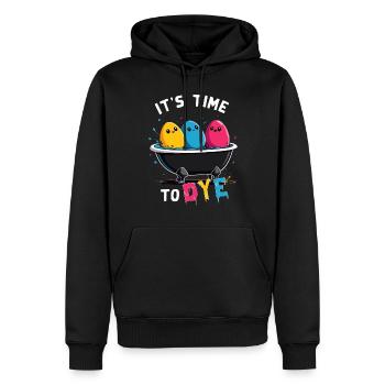 Teinture d’oeuf en disant des couleurs drôles pour Pâques - Sweat à capuche Premium bio Homme - noir - Devant - Nico (187cm)
