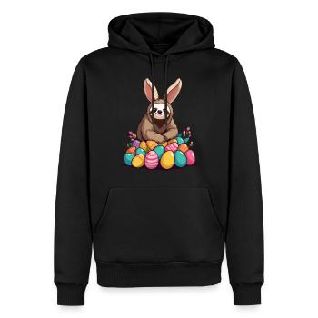Lustiges Faultier Osterhase Ikonisches Ostern - Männer Premium Bio Hoodie - Schwarz - Vorne - Nico (187cm)