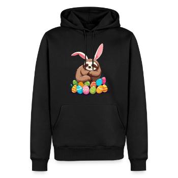 Lustiges Faultier Osterhase Ikonisches Ostern - Männer Premium Bio Hoodie - Schwarz - Vorne - Nico (187cm)