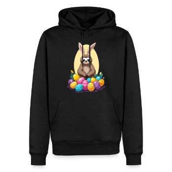 Lustiges Faultier Osterhase Ikonisches Ostern - Männer Premium Bio Hoodie - Schwarz - Vorne - Nico (187cm)