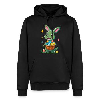 Iconic Easter Dinosaur Dinosaur Easter Bunny - Men’s Premium Organic Hoodie - black - Front - Nico (187cm)