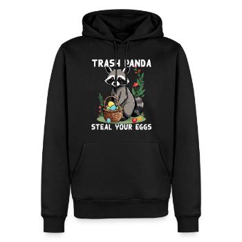 Funny Raccoon Saying Easter Bunny Design - Men’s Premium Organic Hoodie - black - Front - Nico (187cm)