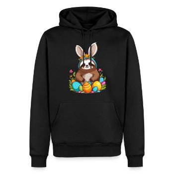Lustiges Faultier Osterhase Ikonisches Ostern - Männer Premium Bio Hoodie - Schwarz - Vorne - Nico (187cm)
