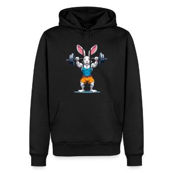 Easter Bunny Bodybuilding Animal Funny Workout - Men’s Premium Organic Hoodie - black - Front - Nico (187cm)