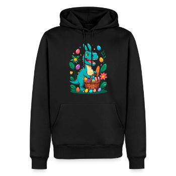 Iconic Easter Dinosaur Dinosaur Easter Bunny - Men’s Premium Organic Hoodie - black - Front - Nico (187cm)