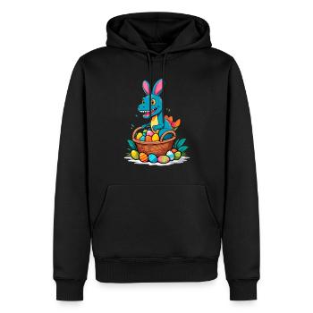 Iconic Easter Dinosaur Dinosaur Easter Bunny - Men’s Premium Organic Hoodie - black - Front - Nico (187cm)