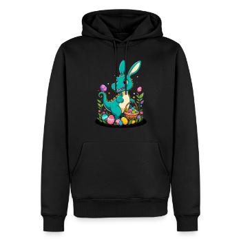 Iconic Easter Dinosaur Dinosaur Easter Bunny - Men’s Premium Organic Hoodie - black - Front - Nico (187cm)