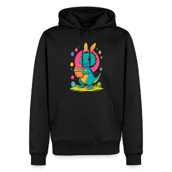 Iconic Easter Dinosaur Dinosaur Easter Bunny - Men’s Premium Organic Hoodie - black - Front - Nico (187cm)