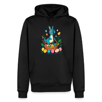 Iconic Easter Dinosaur Dinosaur Easter Bunny - Men’s Premium Organic Hoodie - black - Front - Nico (187cm)