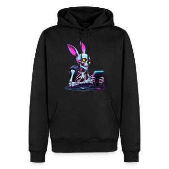 Osterhase Gamer und Gaming Streetwear Design - Männer Premium Bio Hoodie - Schwarz - Vorne - Nico (187cm)