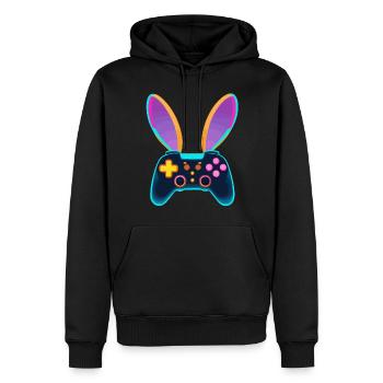 Osterhase Gamer und Gaming Streetwear Osterlook - Männer Premium Bio Hoodie - Schwarz - Vorne - Nico (187cm)