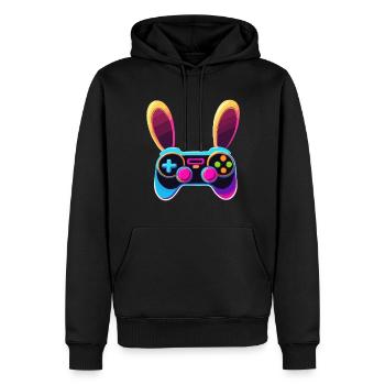 Lapin de Pâques Gamer Jeux de Pâques emblématiques - Sweat à capuche Premium bio Homme - noir - Devant - Nico (187cm)