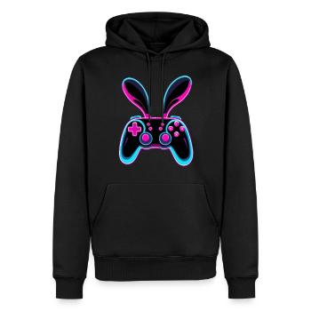 Osterhase Gamer Ikonisches Ostern Gaming - Männer Premium Bio Hoodie - Schwarz - Vorne - Nico (187cm)