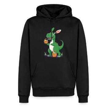 Iconic Easter Dinosaur Dinosaur Easter Bunny - Men’s Premium Organic Hoodie - black - Front - Nico (187cm)