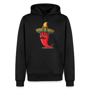 Esthétique Chili Streetwear Style Chaud Mexicain - Sweat à capuche Premium bio Homme - noir - Devant - Nico (187cm)