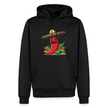 Esthétique Chili Pepper Chili Streetwear Chaud - Sweat à capuche Premium bio Homme - noir - Devant - Nico (187cm)