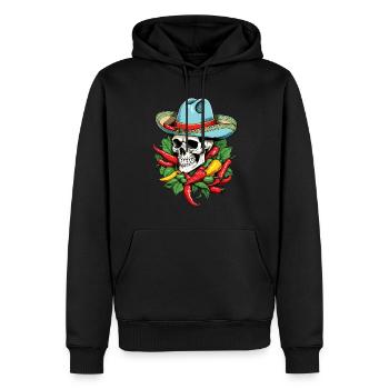 Esthétique Chili Skull Design Style mexicain - Sweat à capuche Premium bio Homme - noir - Devant - Nico (187cm)