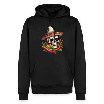 Esthétique Chili Skull Design Style mexicain - Sweat à capuche Premium bio Homme - noir - Devant - Nico (187cm)