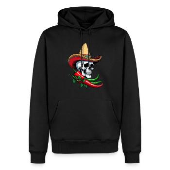 Aesthetic Chili Skull Design Mexikanisch Style - Männer Premium Bio Hoodie - Schwarz - Vorne - Nico (187cm)