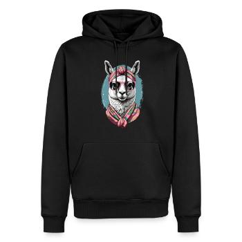 Llama Loving Mom Funny Alpaca Mother's Day - Men’s Premium Organic Hoodie - black - Front - Nico (187cm)