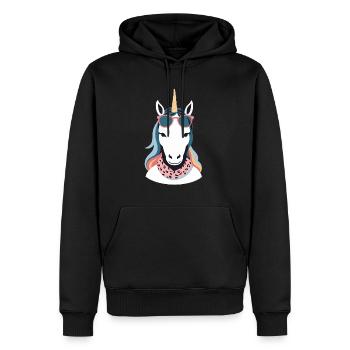 Licorne Maman Licornes Aimant Drôle Élégant - Sweat à capuche Premium bio Homme - noir - Devant - Nico (187cm)