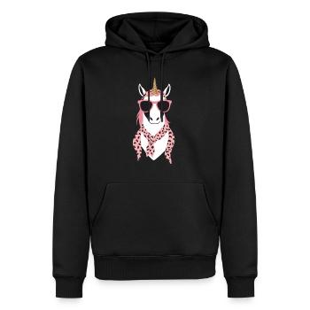 Licorne Maman Licornes Élégantes Maman Aimante - Sweat à capuche Premium bio Homme - noir - Devant - Nico (187cm)