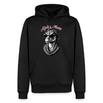 Alpha Maman Drôle Dinosaure Maman Cool Dino - Sweat à capuche Premium bio Homme - noir - Devant - Nico (187cm)