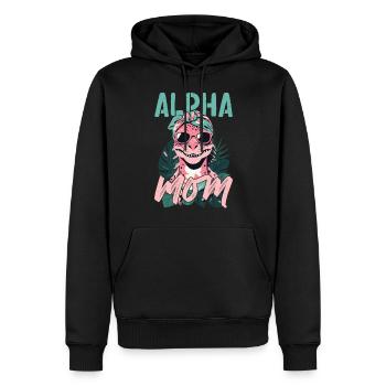 Alpha Maman Drôle Dinosaure Maman Dinos Cool - Sweat à capuche Premium bio Homme - noir - Devant - Nico (187cm)