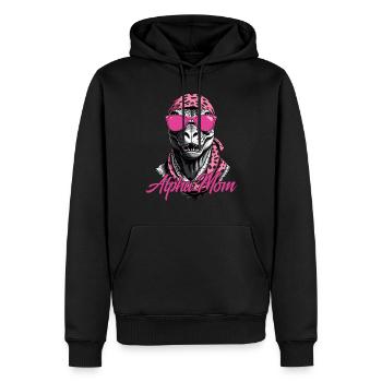 Alpha Maman Drôle Dinosaure Mère Icône - Sweat à capuche Premium bio Homme - noir - Devant - Nico (187cm)