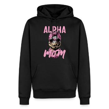 Maman alpha Drôle Dinosaure Iconique Maman - Sweat à capuche Premium bio Homme - noir - Devant - Nico (187cm)