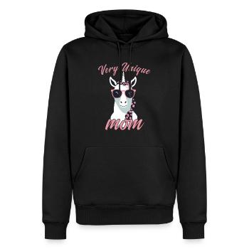 Conception de maman Licorne très Unique - Sweat à capuche Premium bio Homme - noir - Devant - Nico (187cm)