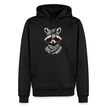 Mama Raccoon Raccoon Amoureux du raton laveur - Sweat à capuche Premium bio Homme - noir - Devant - Nico (187cm)