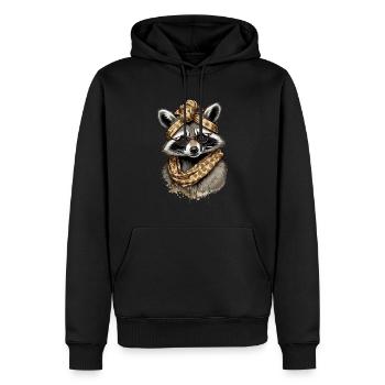 Maman raton laveur raton laveur amant fête des mères Design - Sweat à capuche Premium bio Homme - noir - Devant - Nico (187cm)