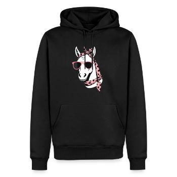 Maman Cheval Cheval Amant Mère Cheval Fille - Sweat à capuche Premium bio Homme - noir - Devant - Nico (187cm)