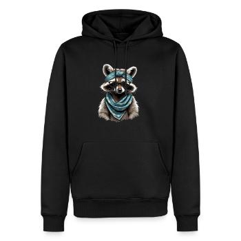 Mama Raccoon Raccoon Amoureux du raton laveur - Sweat à capuche Premium bio Homme - noir - Devant - Nico (187cm)