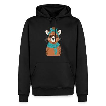 Drôle Capymama Capybara Mère Design - Sweat à capuche Premium bio Homme - noir - Devant - Nico (187cm)