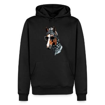 Maman Cheval Cheval Amant Mère Cheval Fille - Sweat à capuche Premium bio Homme - noir - Devant - Nico (187cm)
