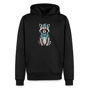 Maman raton laveur amant raton laveur fête des mères - Sweat à capuche Premium bio Homme - noir - Devant - Nico (187cm)