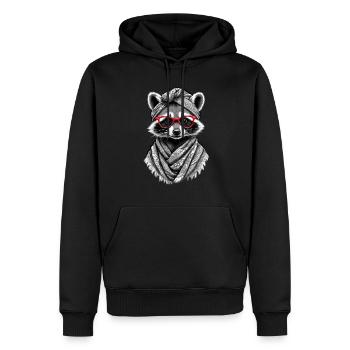 Mama Raccoon Raccoon Amoureux du raton laveur - Sweat à capuche Premium bio Homme - noir - Devant - Nico (187cm)