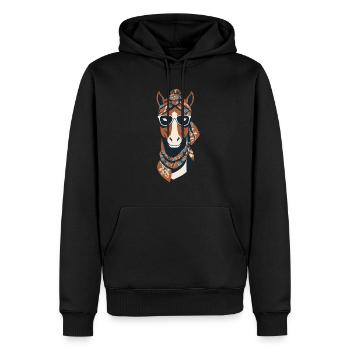 Maman Cheval Cheval Amant Mère Cheval Fille - Sweat à capuche Premium bio Homme - noir - Devant - Nico (187cm)