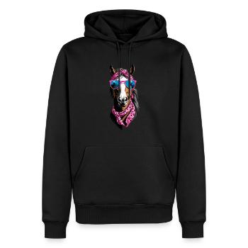 Mama Pferd Stilvolle Pferdeliebe Pferdemädchen - Männer Premium Bio Hoodie - Schwarz - Vorne - Nico (187cm)