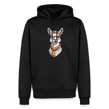 Lama Liebende Mama Lustiges Design - Männer Premium Bio Hoodie - Schwarz - Vorne - Nico (187cm)